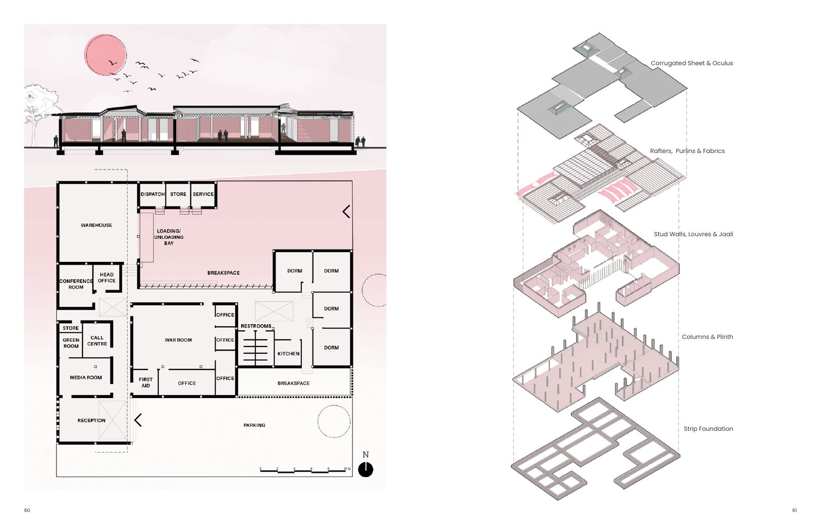 Center of Hope: Planning, construction sequence and assembly logic.