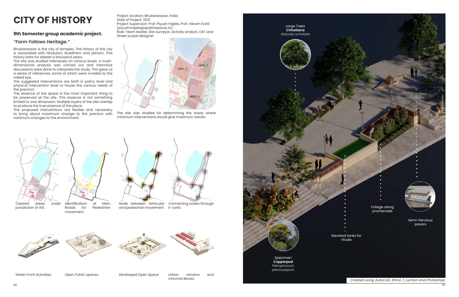 City of History: Heritage precinct premise and minimum-change public-realm strategy.