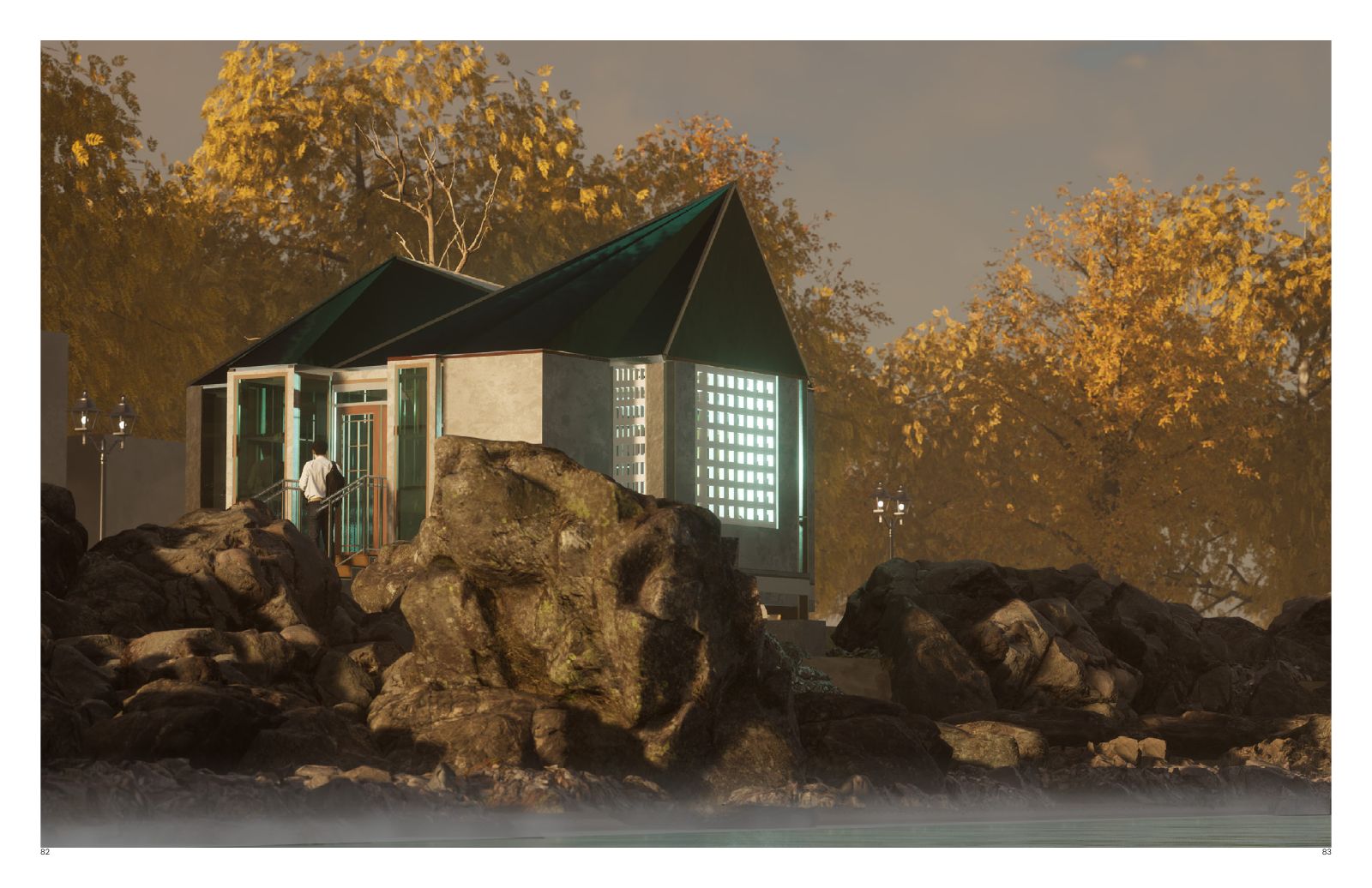 Kiosk of Fish: Folded form, changing edge conditions and access studies.