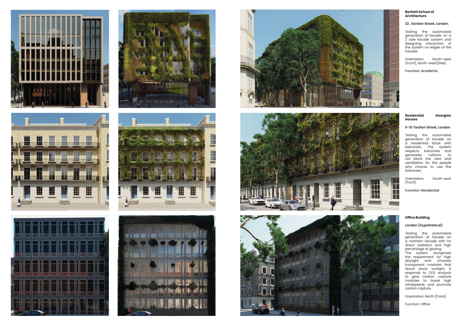 Renewing Facades: Case-study applications and reversible assembly concept.