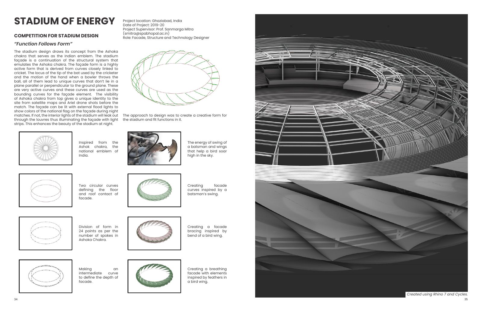 Stadium of Energy: Stadium concept, form language and structural rhythm.