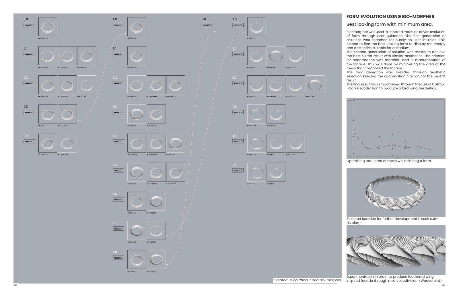 Stadium of Energy: Parametric facade development and option comparison.